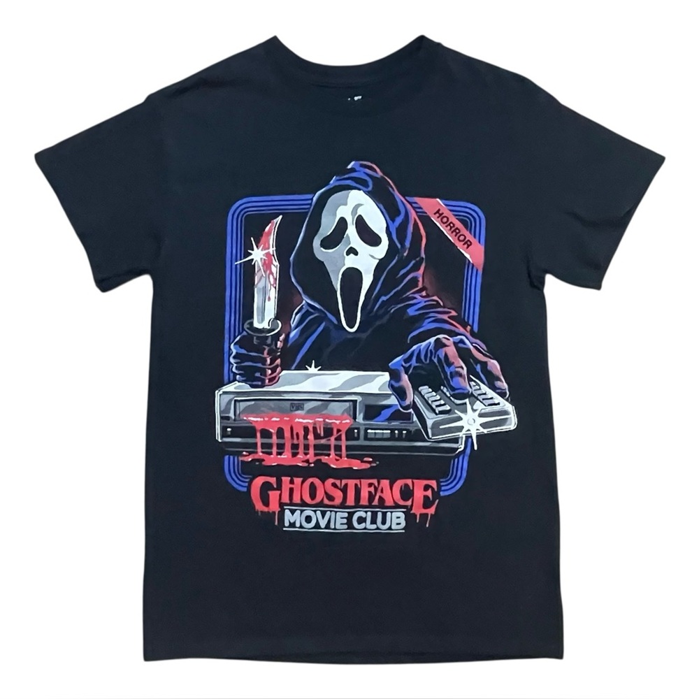Ghostface Movie Club T-Shirt Unisex Small Black Short Sleeve Horror Halloween